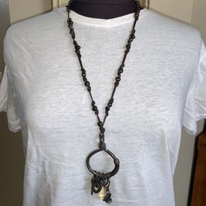 UNO de 50 leather & metal necklace with charms